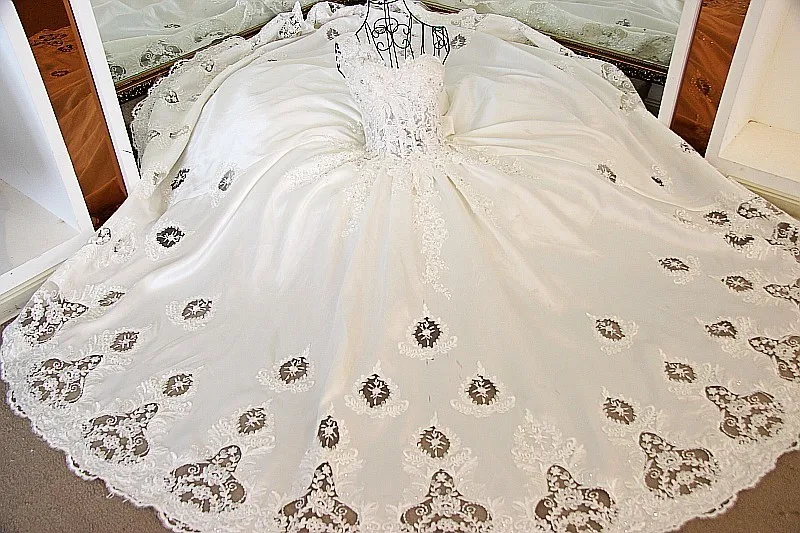 Backlake Robe Mariage Femme бальное платье бисерная шнуровка сзади слоновая кость и Синий Атлас горный хрусталь одно плечо свадебные бальные платья