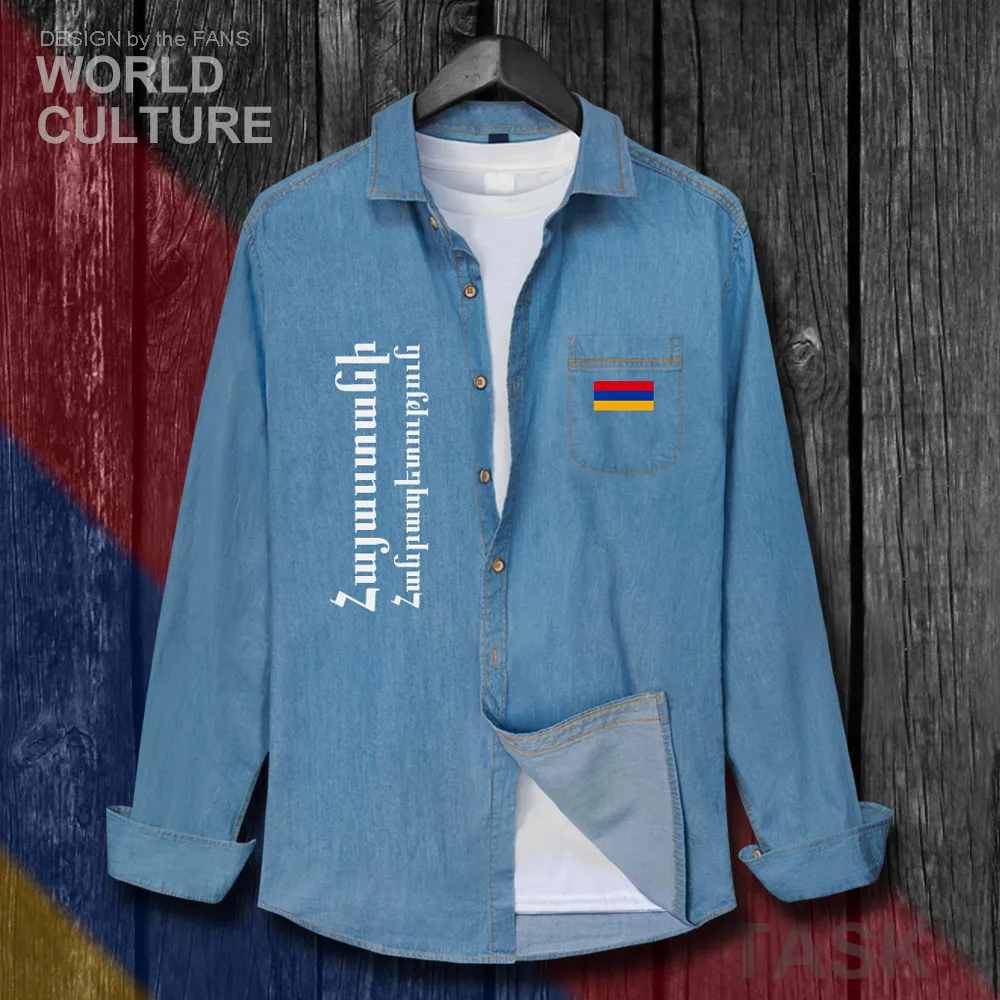 Мужская осенняя одежда Armenia Armenian ARM AM Flags хлопковое Ковбойское повседневное