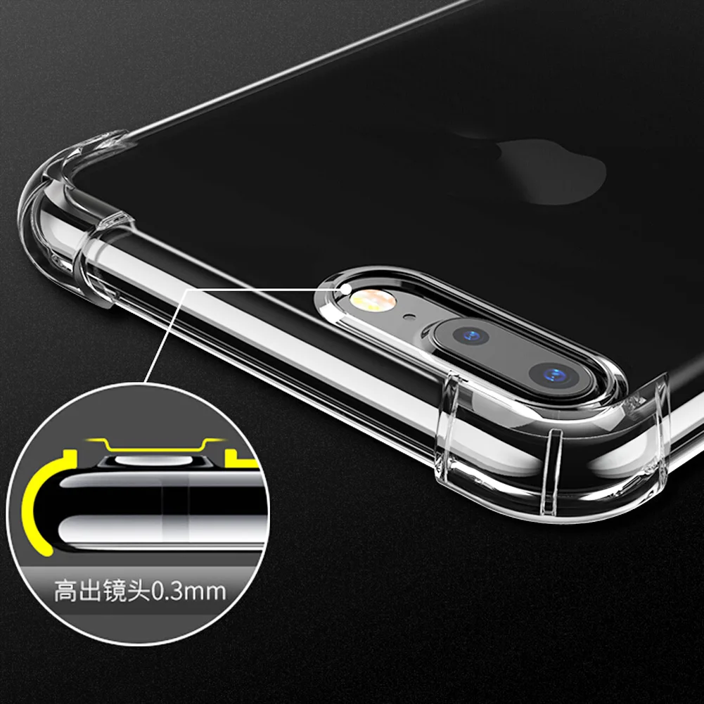 Для iPhone 7 прозрачный Кристальный силиконовый чехол воздушная подушка
