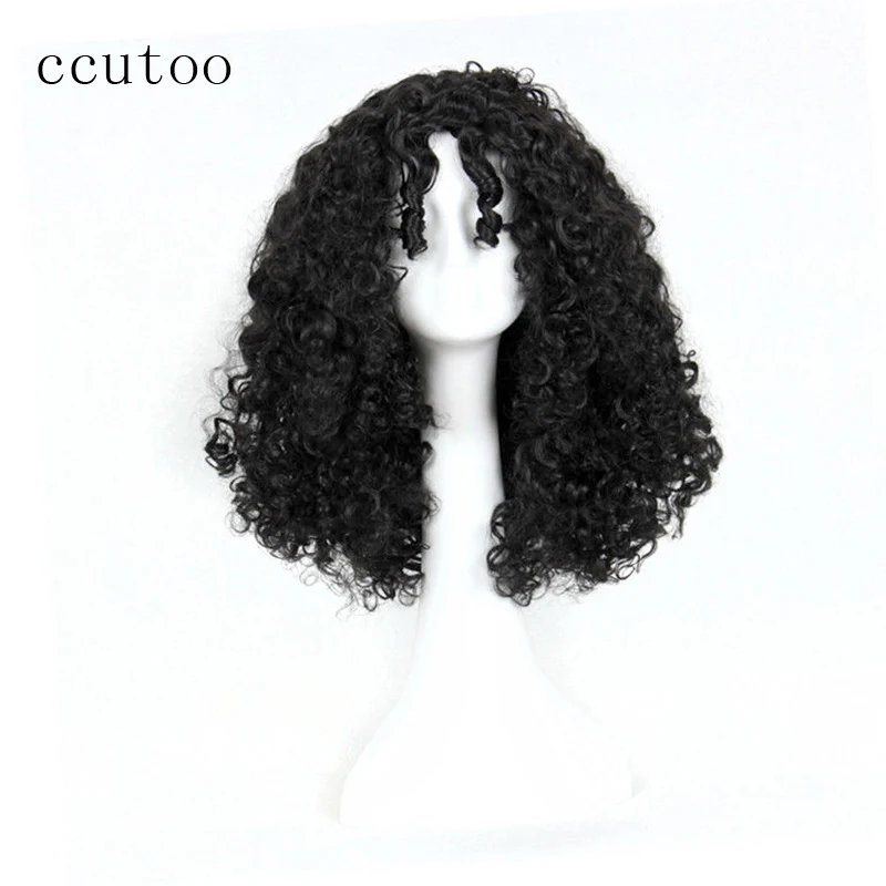 Ccutoo-peluca sintética Afro rizada para mujer, cabellera de color negro, para Cosplay de Halloween, con resistencia al calor, para disfraz de fiesta