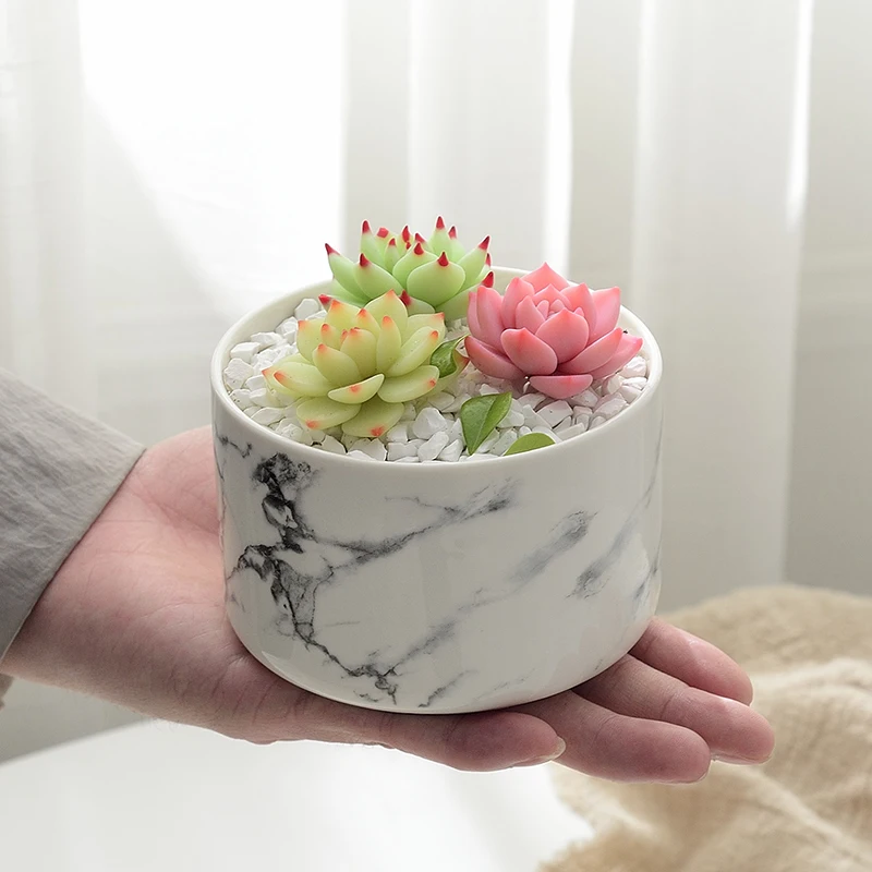 2 шт./компл. горшок для суккулента с мраморным узором креативный скандинавский