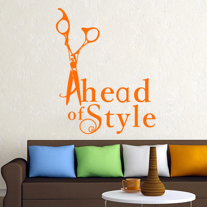 Ножницы для парикмахерской Настенная Наклейка салона красоты стикер виниловые
