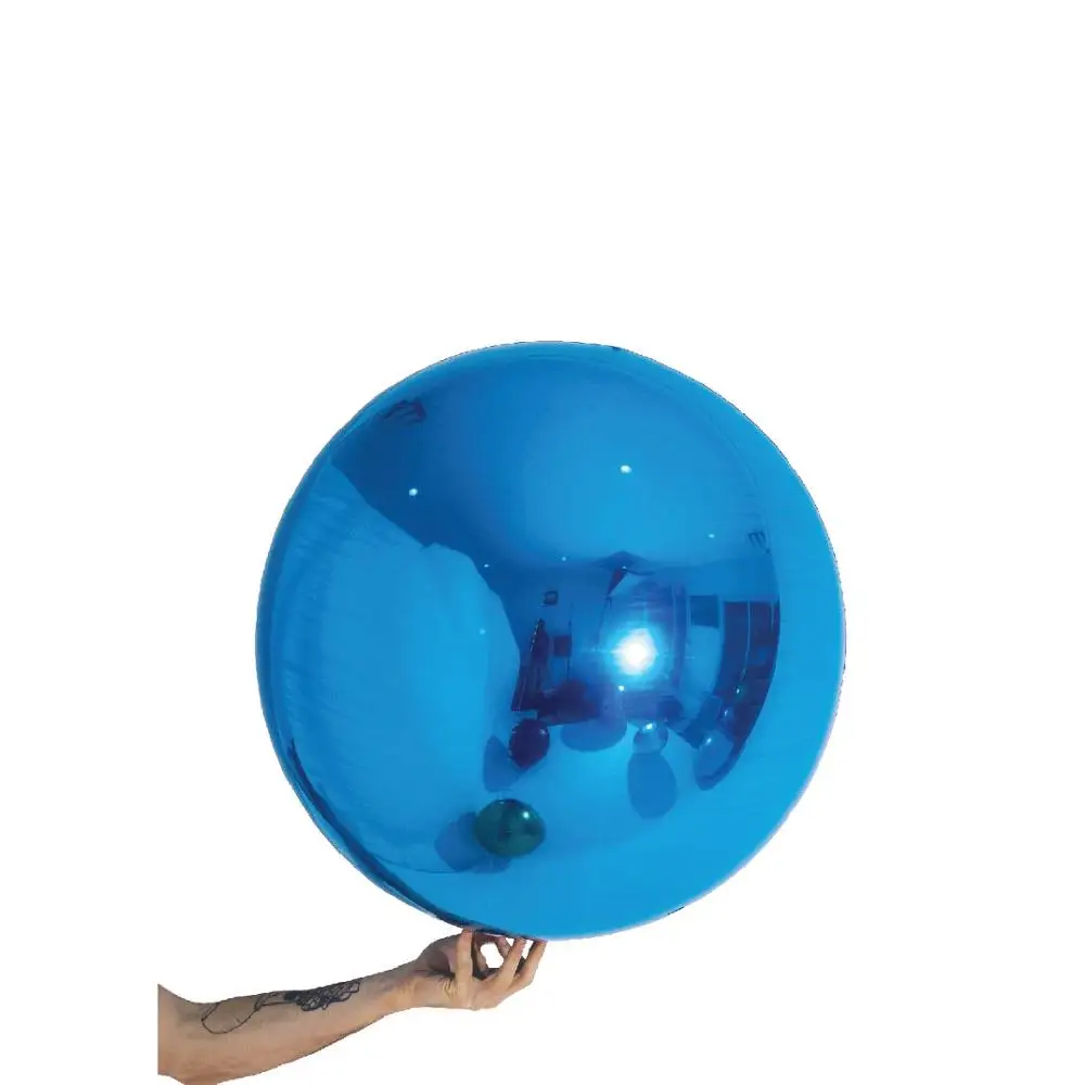Royal blue Голографический Серебряный лазерный шар Диско Шар висячий 2" 4D большой надувной шар из алюминиевой фольги шар на день рождения свадьбу вечеринку - Цвет: Royal blue