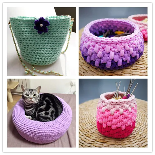 Новые модные нити для ручного вязания 5 шаров плотная нить крючком тканевая лента