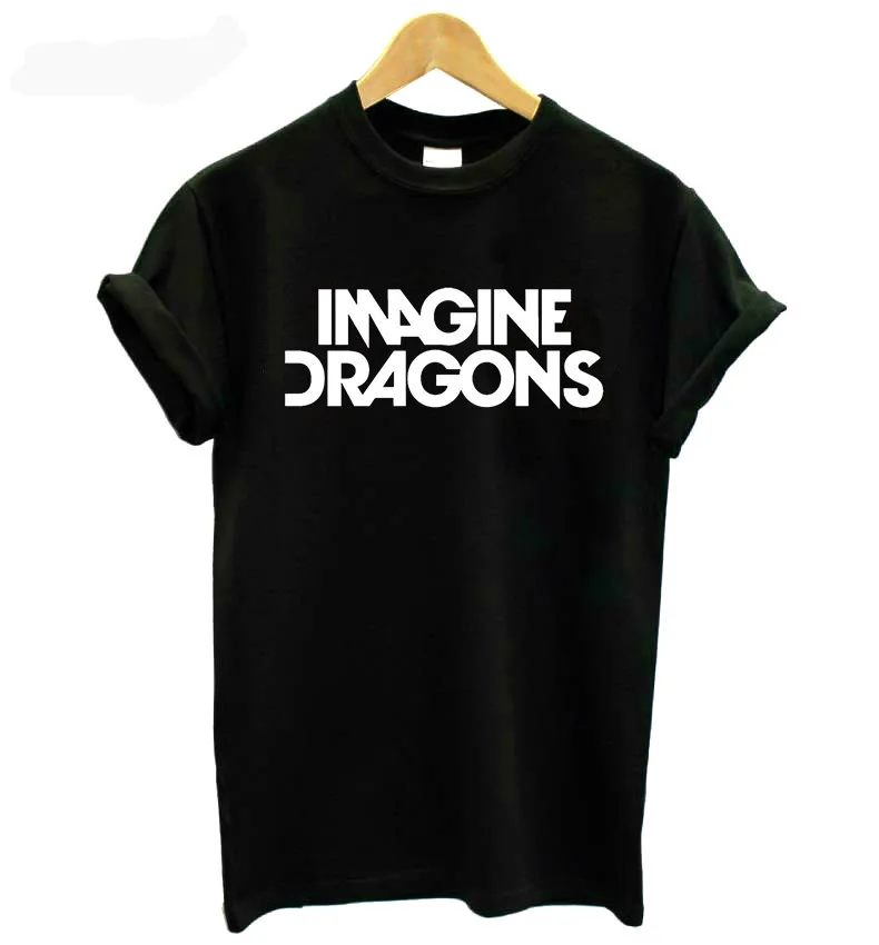 Хип хоп Imagine Dragons с принтом букв футболки для Для женщин мужчин лето Harajuku футболка