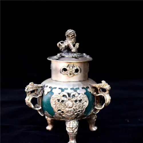 Китайский из перегородчатой эмали эмалевая бронзовая зеленая позолоченная