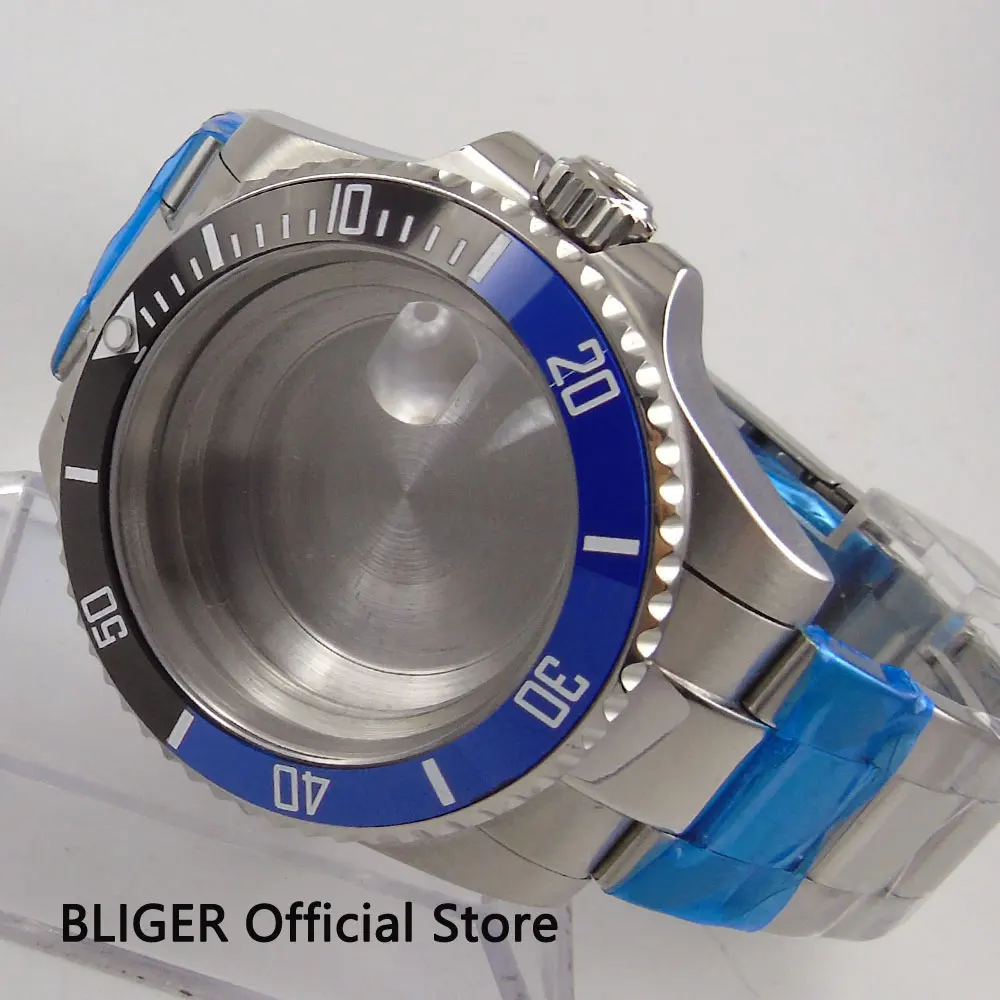 Однотонный 43 мм чехол BLIGER 316L из нержавеющей стали и керамики для ETA 2836 с