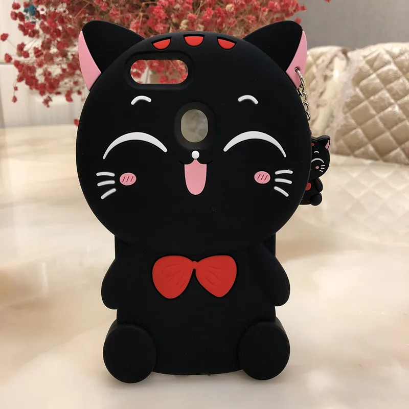 Высококачественный защитный чехол для OPPO A7 3d-силикон Lucky Cat Мягкий силиконовый чехол с рисунком из мультфильма сотовый Чехол для телефона чехол для OPPO AX7