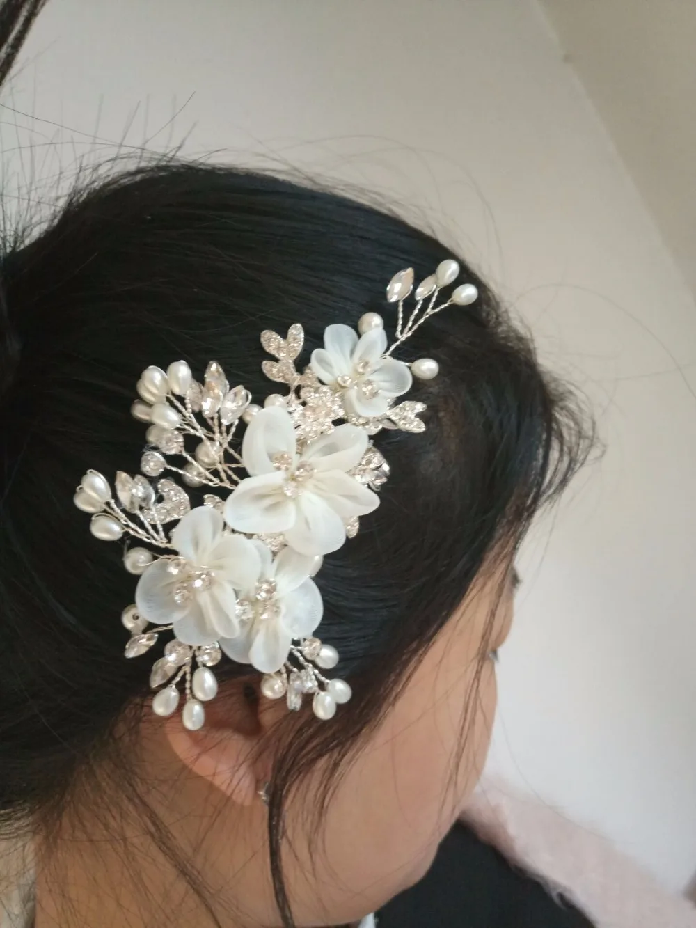 Ручная работа цветы головные уборы Стразы Жемчуг Свадебные аксессуары для волос