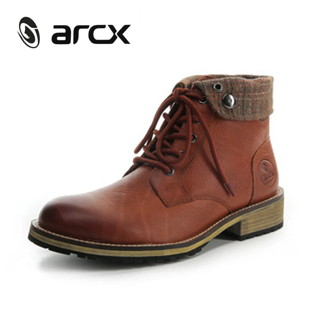 Coffee ARCX/Обувь для верховой езды в байкерском стиле; ботинки в байкерском стиле; байкерские ботинки с отворотом; Мужская обувь для отдыха; повседневные ботинки в байкерском стиле - Цвет: Coffee