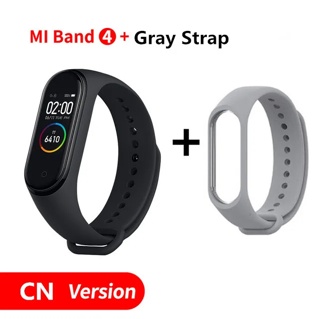CN Gray strap Xiaomi Mi смарт-браслет 4 цветной экран пульсометр фитнес 135 мАч Bluetooth 5,0 спортивный водонепроницаемый браслет - Цвет: CN Gray strap