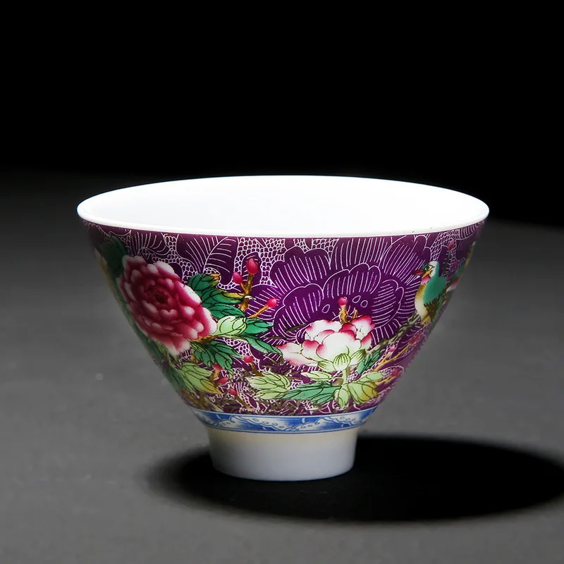Style ten hat cups И в Jindezhen ручной гриль ЦВЕТОК КЕРАМИКА кунгфу онлайн чайная чашка туба мастер чайная чашка чайный набор с чашками Sip чай одна чашка - Цвет: Style ten hat cups