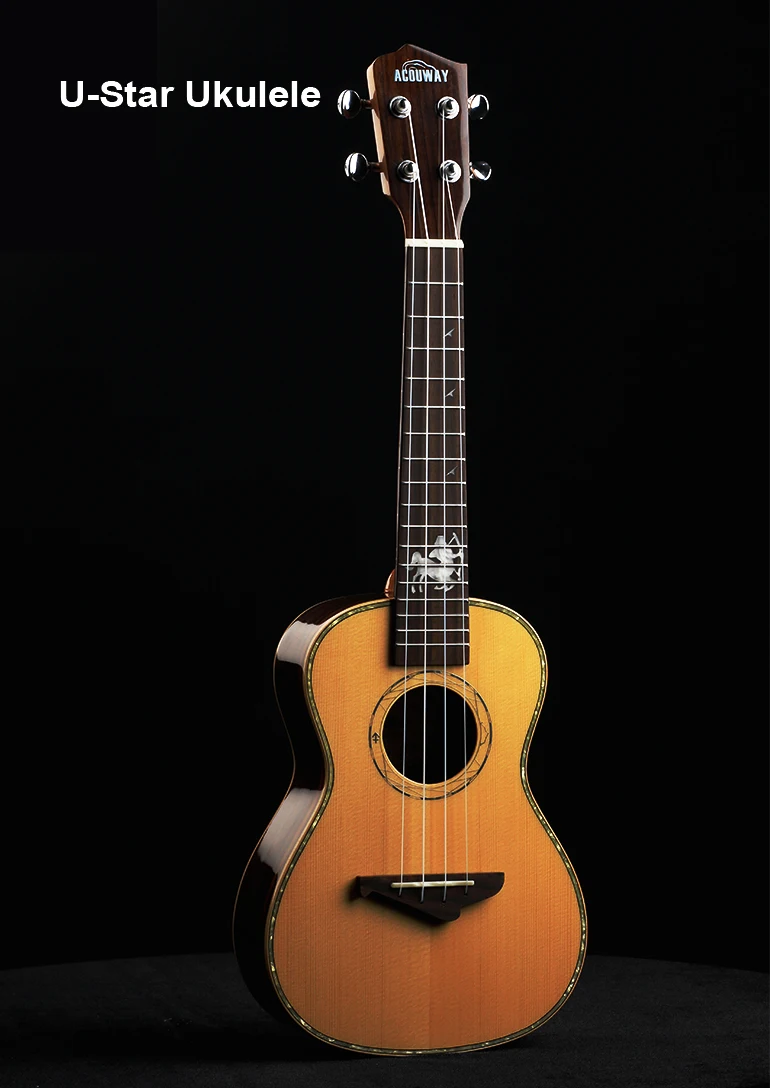 Acouway твердая ель Топ укулеле ukelele концертный тенор 23 26 укулеле глянцевая отделка 12 подарок зодиака подарок модель с бесплатной сумкой