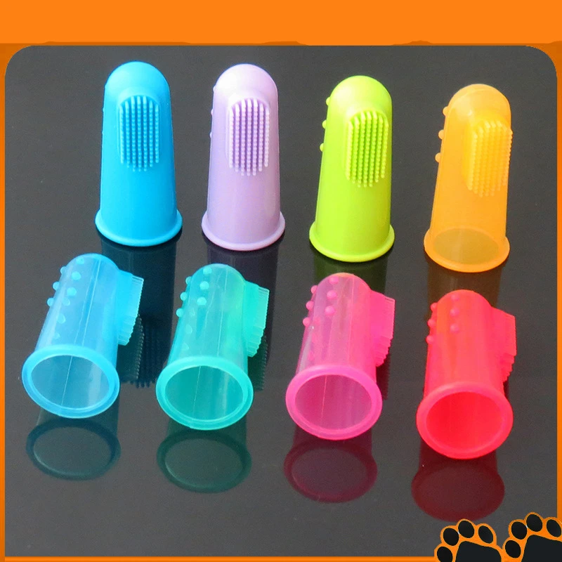 Супер мягкая надеваемая на палец зубная щетка для домашних животных Тедди собака