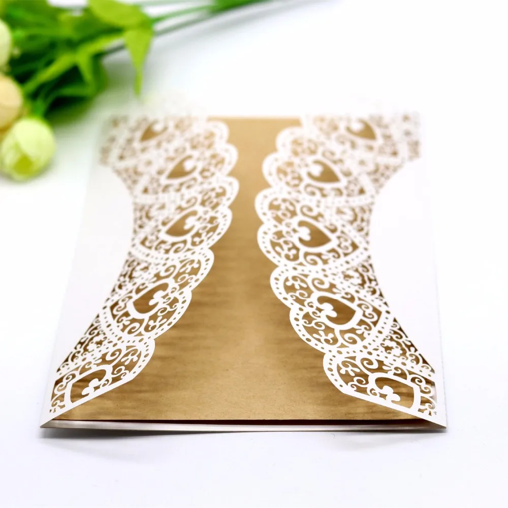 30 шт. элегантная вырезанная лазером Свадебная пригласительная карточка набор