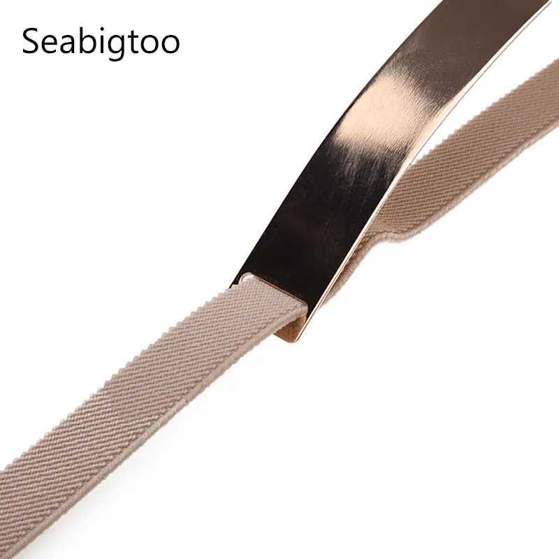 Seabigtoo, металлические эластичные ремни с золотой пластиной для женщин, женские ремни, женские ремни телесного цвета, пояс на цепочке, женские топы, тонкие ремни, обтягивающие тонкие