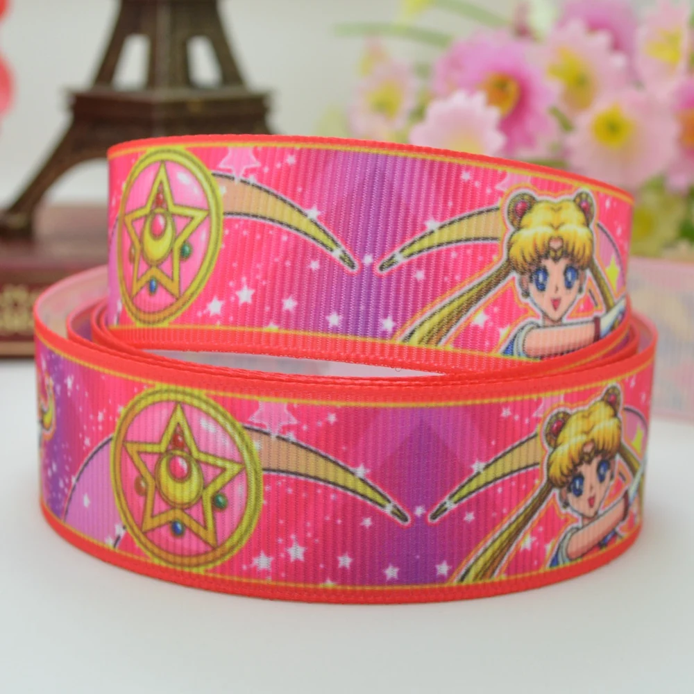 DUWES 7/8 &quot22 мм 2 5 10 20 50 ярдов Сейлор Мун печатные grosgrain ленты бант для волос DIY ручной