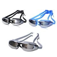 professional adult large frame plating waterproof anti fog uv protect swim glasses swimming goggles