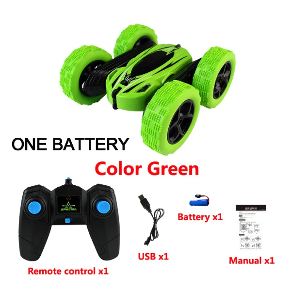 JJRC Rc автомобиль Высокая скорость 3D флип пульт дистанционного управления автомобиль дрейф Багги гусеничный батарея управляемый трюк машина радиоуправляемые автомобили - Цвет: green with 1 battery