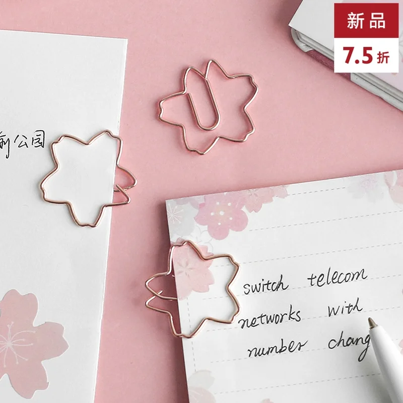 JIANWU 8 шт./компл. завод серии металлическая Моделирование Закладка для книги креативные Сакура комбинации зажим kawaii Скрепка школьные принадлежности