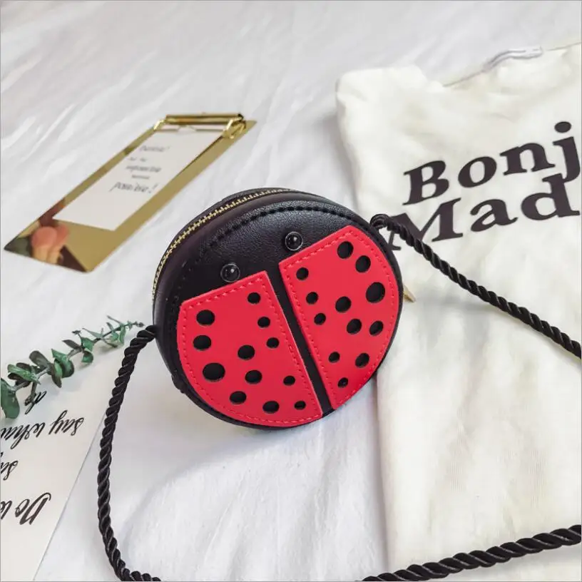 02 Ladybug Мультфильм маленьких обувь для девочек мальчиков курьерские Сумки Божья коровка пчела мини сумка через плечо дети из искусственной кожи Кошелек - Цвет: 02 Ladybug