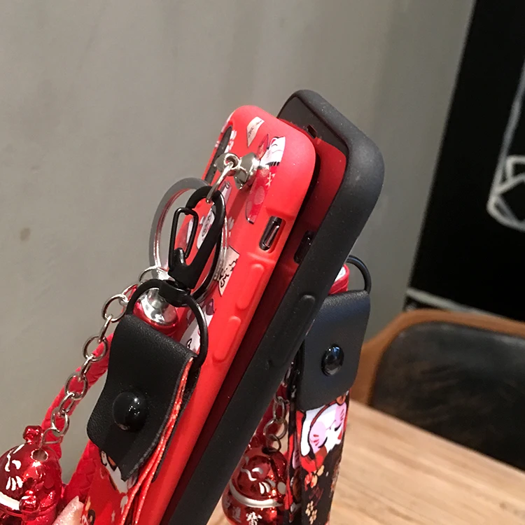 Чехол SAM S10 Lucky Cat, милый чехол на заднюю панель для samsung Galaxy S10 plus/S10 lite Maneki Neko Shell+ ремни