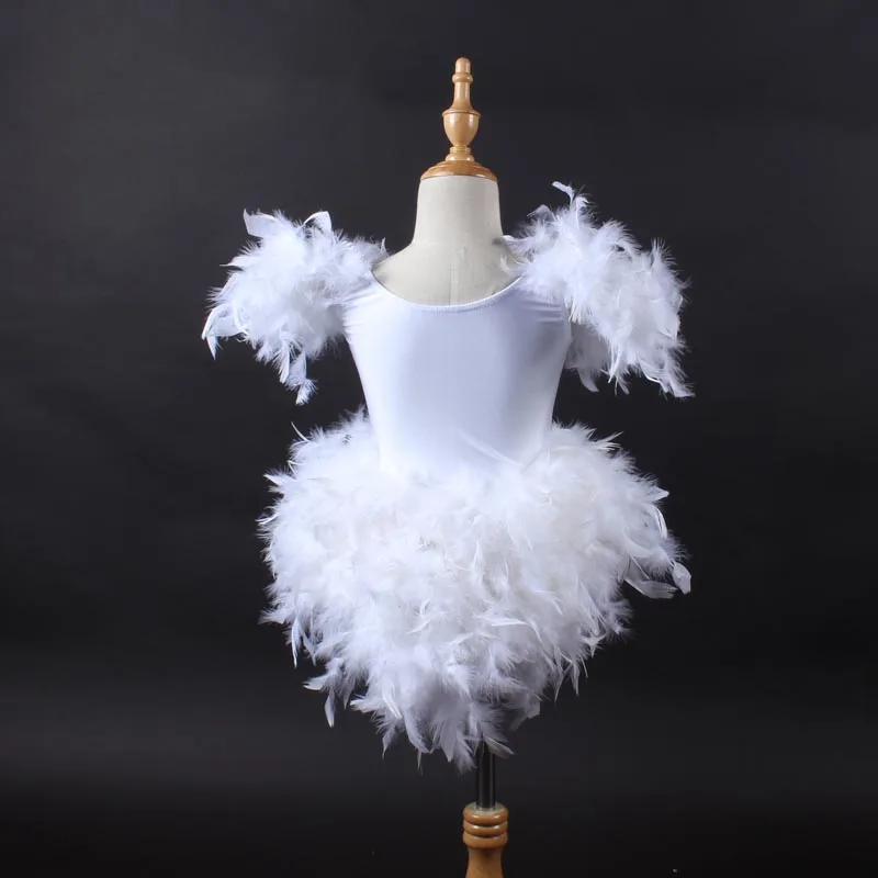 

Ballet Dress White Feather Ballet Tutu Professional Ballet Dresses For Girls Stage Performance Dancewear Children DNV11232
