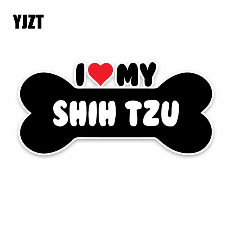 YJZT 15*7 1 см I Heart My Shih Tzu Dog Bone ПВХ автомобильный бампер наклейки для автомобиля на