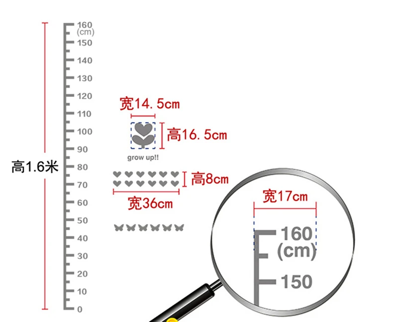 Наклейки на высоту в виде бутонов дерева украшение для детской комнаты