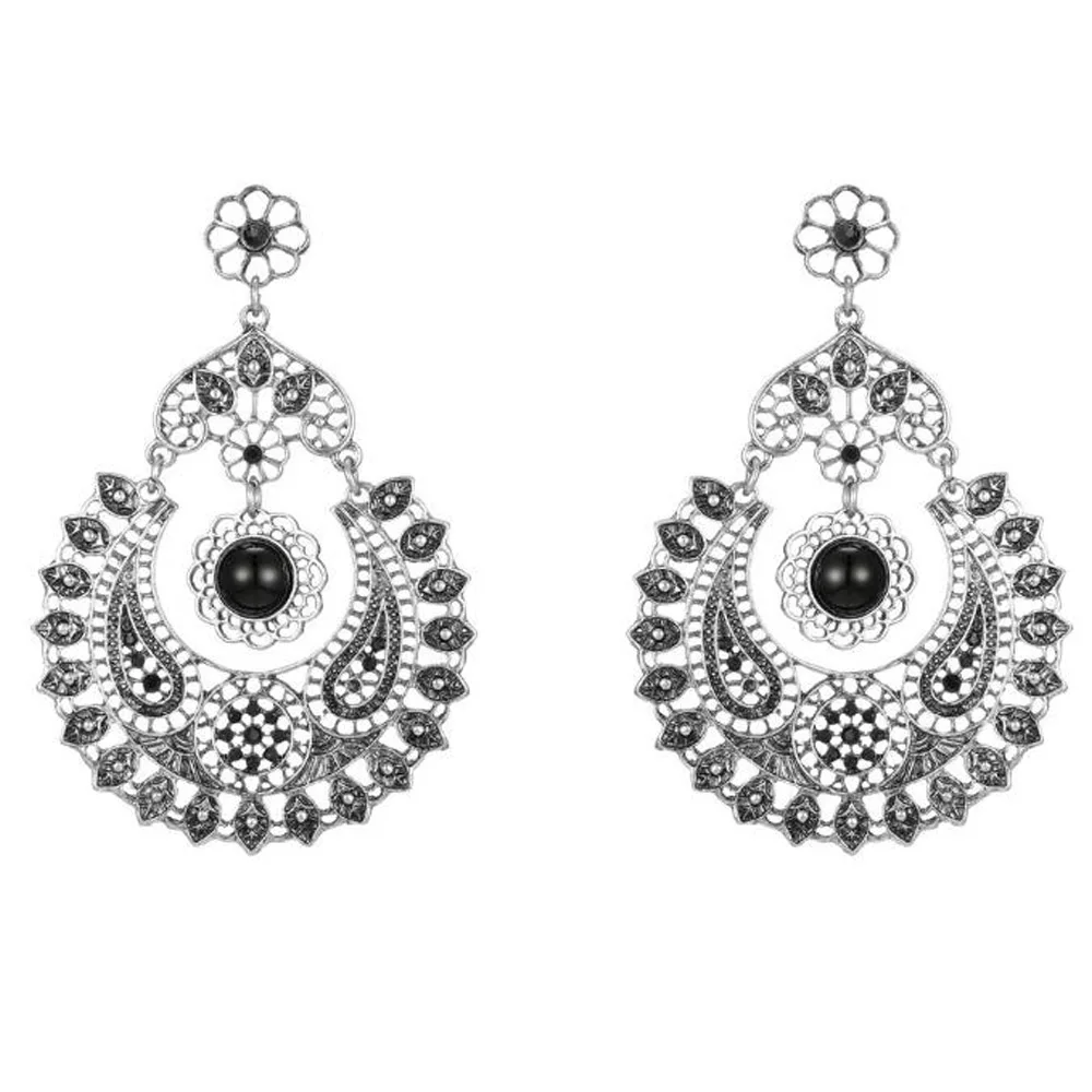 Retro Hollow Out Geometric Women Earrings Trending Water Drop Round Shape Vintage Streetwear Korean Fashion Accessories | Украшения и