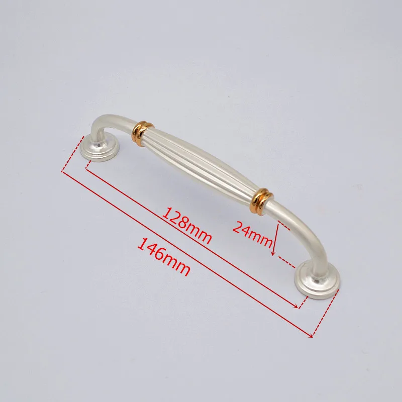 white-128mm Ручки из черного цинкового сплава для мебели, ручки и ручки для шкафа, ручки для ящиков, кухонные ручки, ручки для шкафа, ручки для шкафа - Color: white-128mm