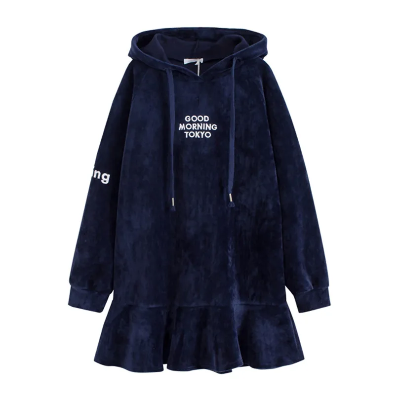 Платье с капюшоном женское вельветовое большого размера 4XL A746|velour dress|dress womendresses