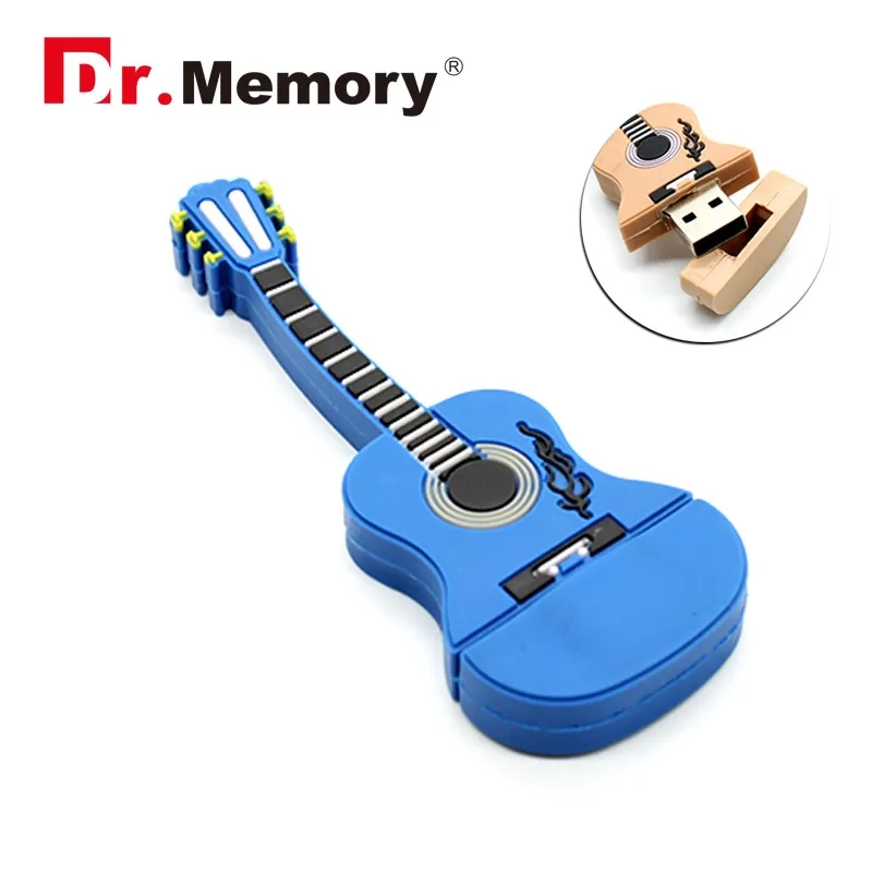 Dr. Memory Guitar USB флеш-накопитель мультяшный флеш-накопитель силиконовый USB накопитель 4G 8G 16G 32G USB 2,0 Флешка Рождественский подарок 4 цвета