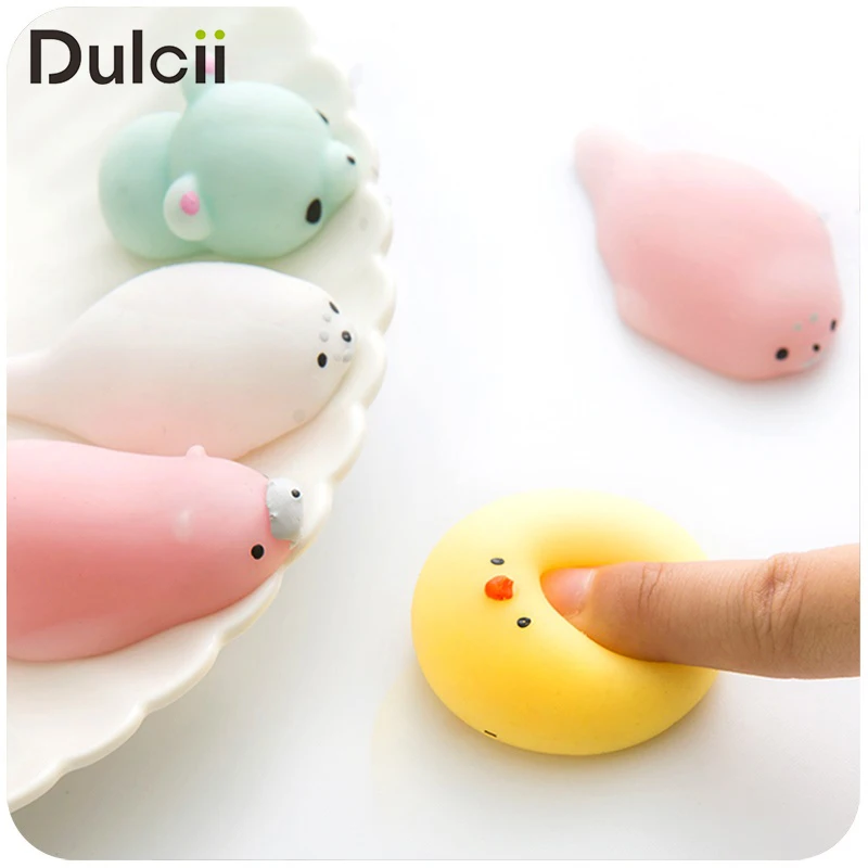 Dulcii Kawaii милые мини мягкие силиконовые антистресс игрушки Fidget ручной сжимающий