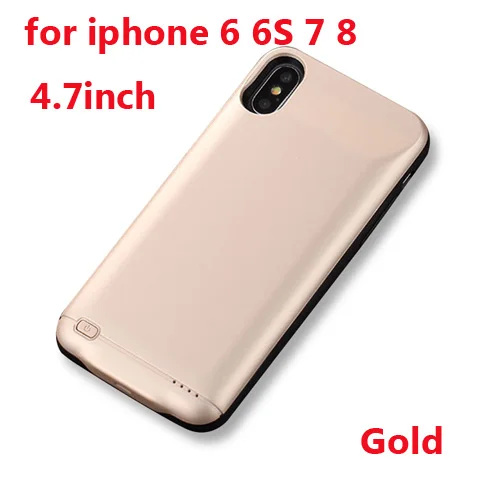 6 6s 7 8 Gold Чехол для зарядного устройства для iPhone X XS Max XR 6 6 s 7 8 3000/4000/5000mAh power Bank зарядный чехол для iPhone X XS 8 7 6 6 s Plus - Цвет: 6 6s 7 8 Gold