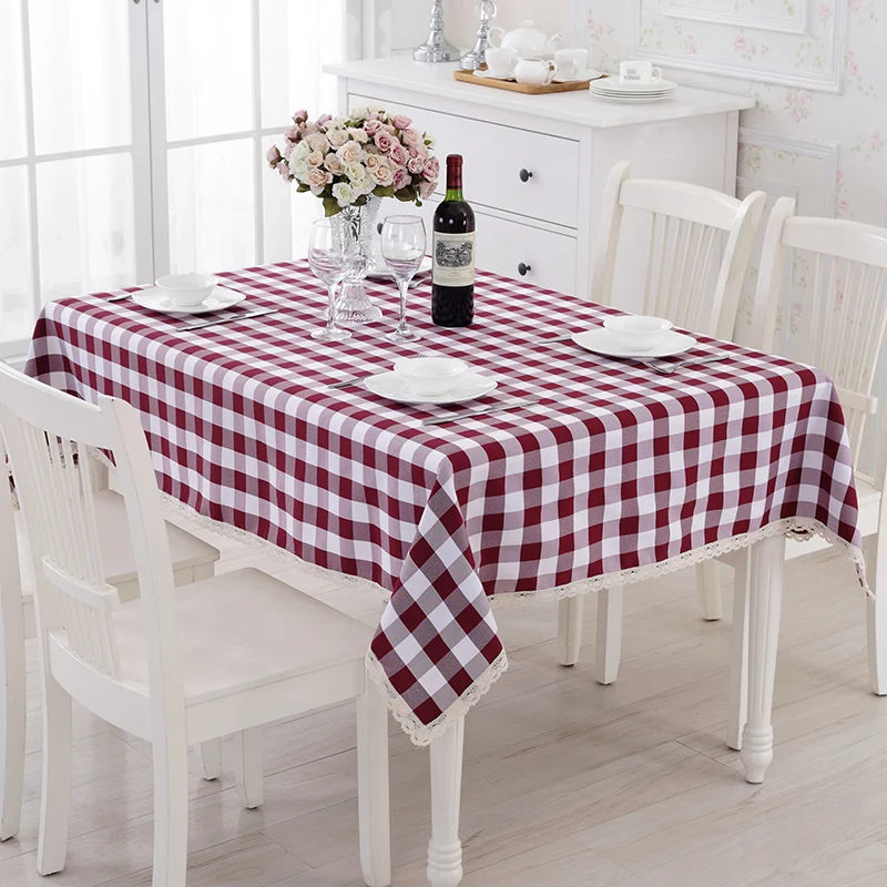 WLIARLEO пасторальная скатерть простая прямоугольная зеленая клетчатая с принтом
