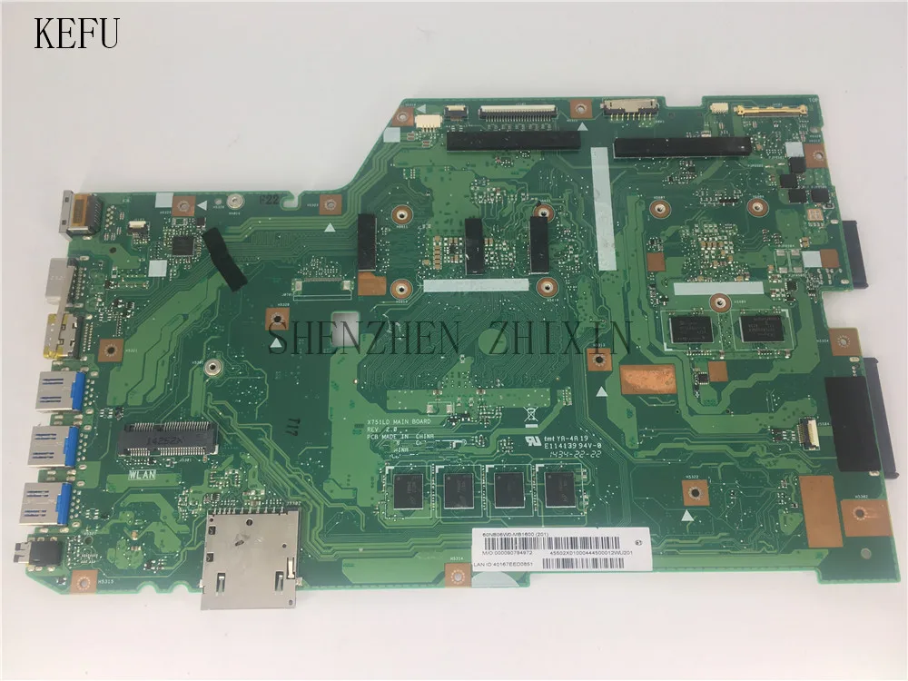 Материнская плата X751LD для ноутбука ASUS X751LN X751LJ K751L X751LD|Материнские платы| |