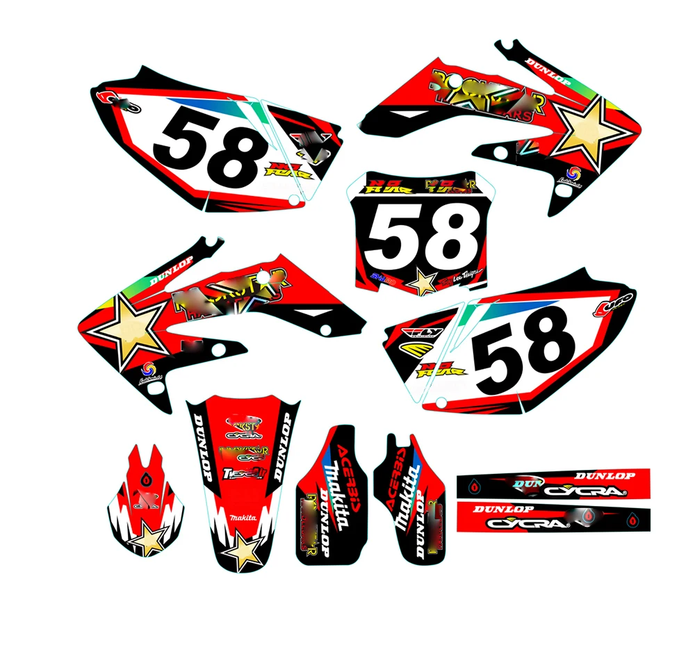Мотоцикл мотокросса настраиваемый номер Наклейка для Honda CRF250R CRF 250 R 2008-2009
