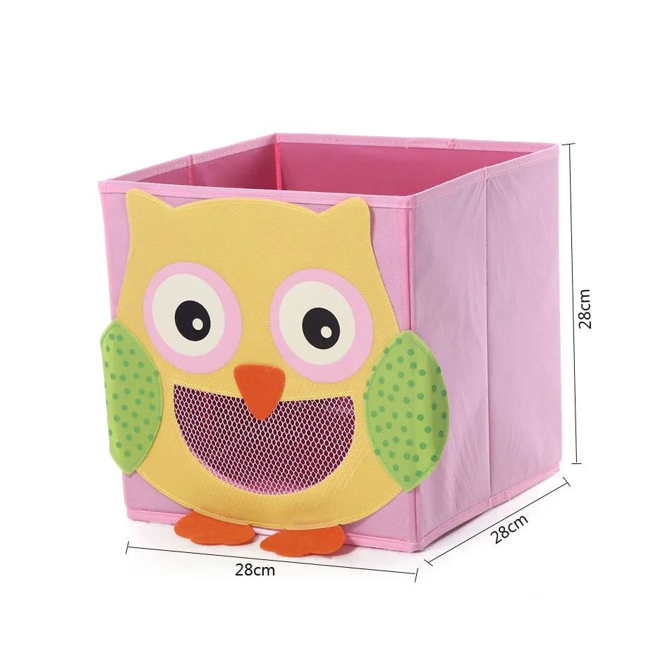owl Новая мультяшная складная коробка для хранения из нетканого материала, детские игрушки, органайзеры, корзина для хранения вещей - Цвет: owl