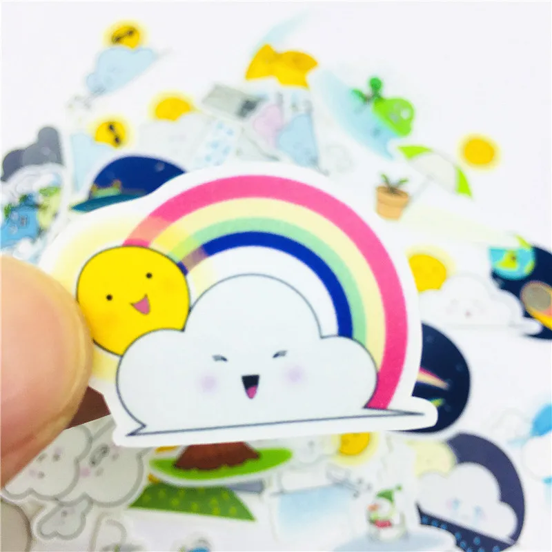 

38 PCS Weather account Stickers Crafts And Scrapbooking stickers book Student label Decorative sticker DIY Stationery