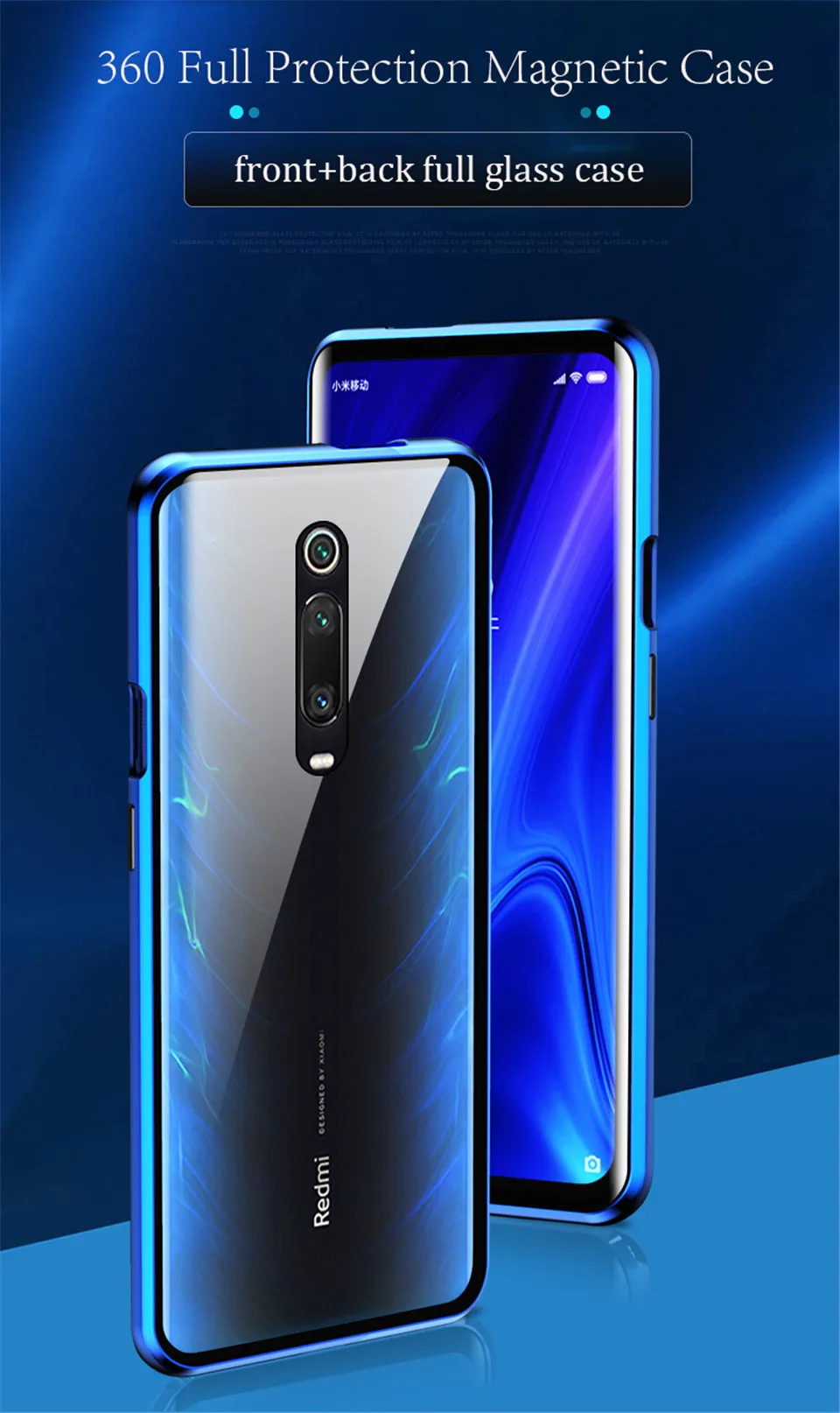 360 Полный Магнитный чехол на для Xiaomi mi 9t чехол mi9t Pro для сяоми ксиоми ми 9t про Передняя Задняя стеклянная крышка для Xiaomi Redmi K20 Pro для Сяоми ксиоми Редми k20 про Чехол магнит закаленное стекло крышка