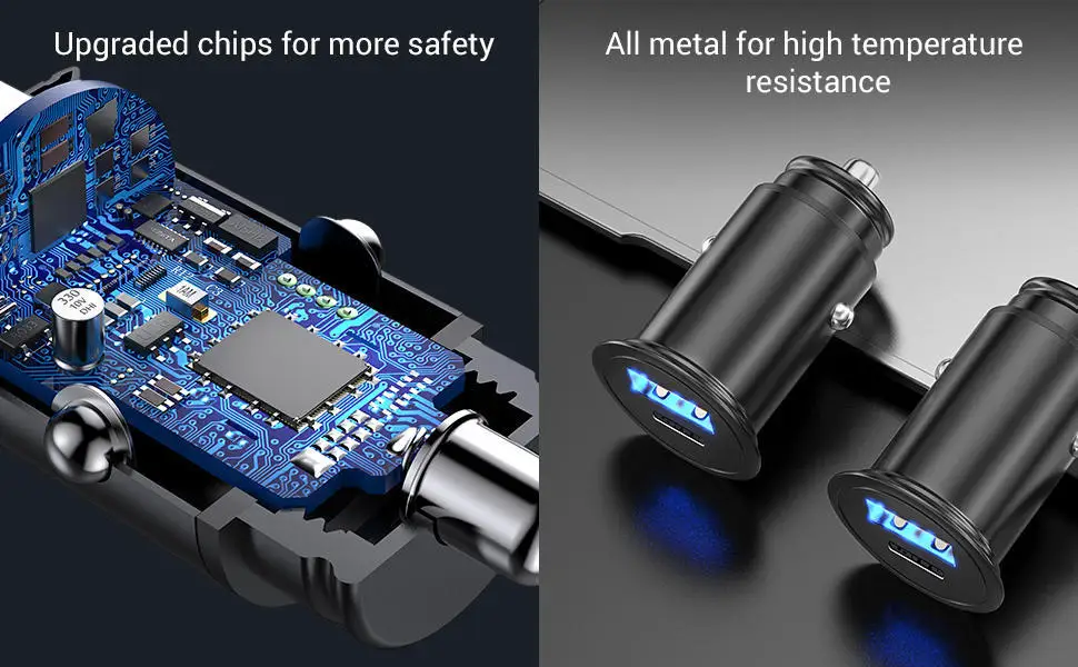 FIVI 30 Вт Dual USB C автомобильное зарядное устройство PD 3,0& QC 3,0 для iPhone X/Xs/Xr samsung huawei быстрое зарядное устройство USB PD type C автомобильное зарядное устройство для телефона