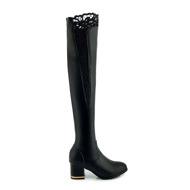 

ASUMER 2020 NEW ARRIVE fashion Bud silk over the knee boots for women round toe winter boots popular pu hoof heels winter boots