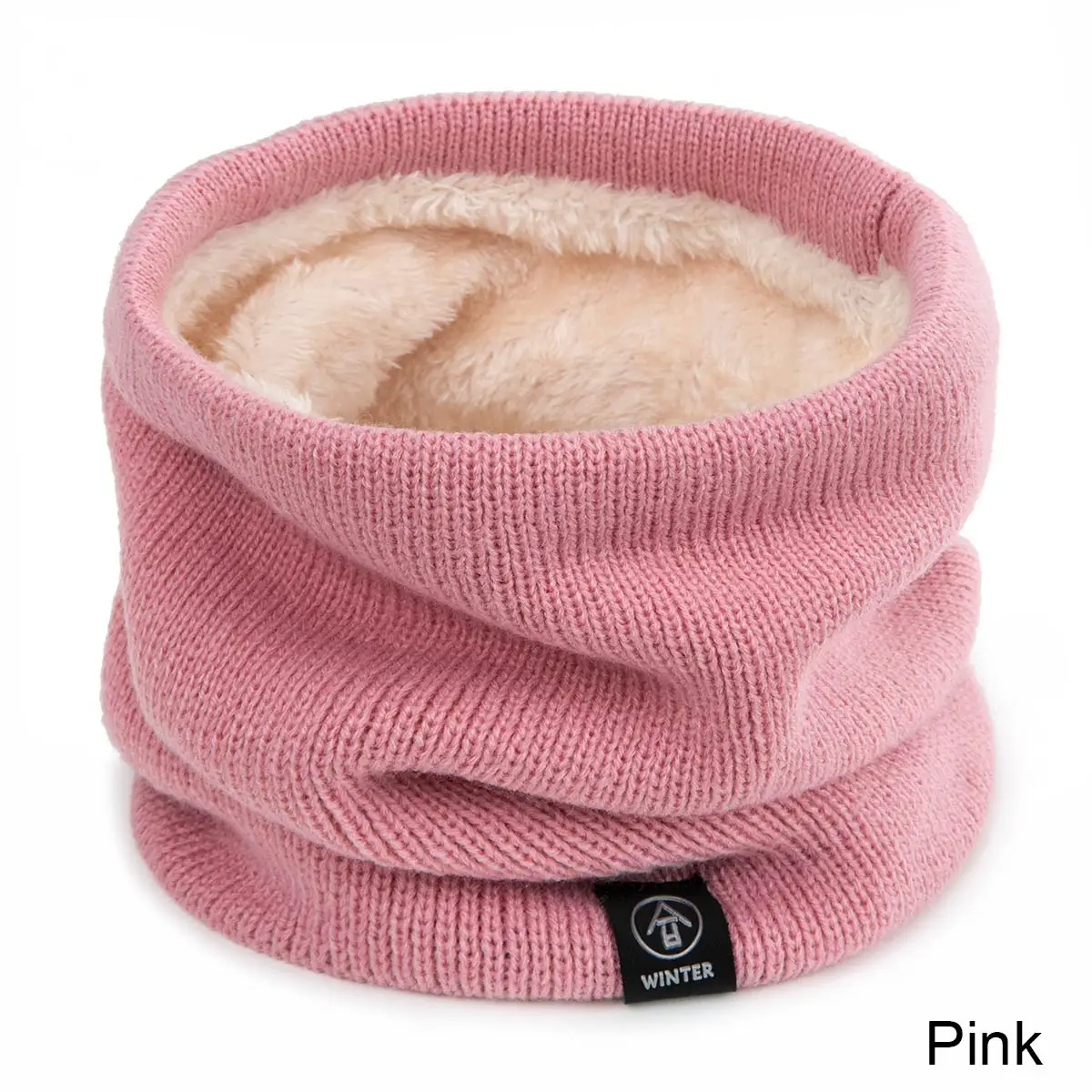 pink Модный зимний шарф, женский, мужской, детский шарф, вязаный, плотный, шерстяной воротник, Осень-зима, теплый и удобный шарф - Цвет: pink
