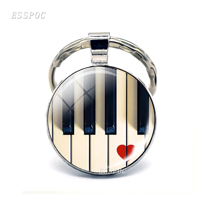 Музыкальные праздничные украшения винтажное пианино фото стеклянный брелок с