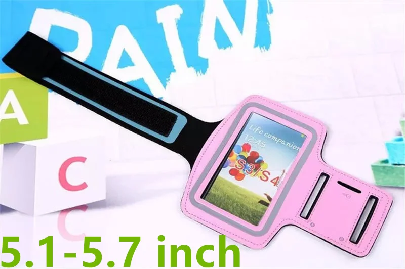 Pink Спортивный нарукавник для Xiaomi, 5,0-6,3 дюймов, для всех сотовых телефонов, водонепроницаемый, ПУ, для спортзала, для бега, нарукавник для Redmi Note 7, huawei P20 Lite, Celular - Цвет: Pink