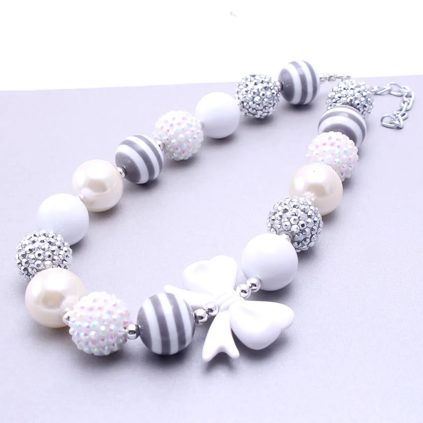 MSH.SUN/милое детское ожерелье с бантом и массивными бусинами Модное массивное для