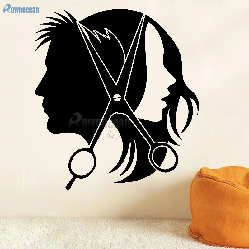 Модные виниловые наклейки на стену скульптура домашний декор волосы салон