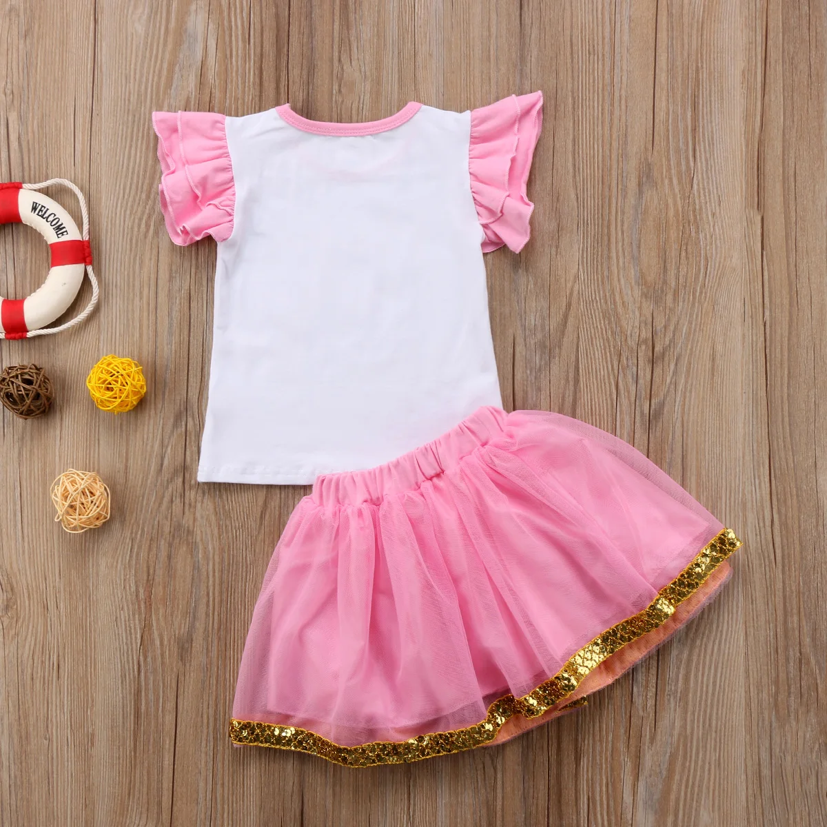 2 шт./комплект рубашка пачка без рукавов с оборками|kids girl clothes|girls brand clothesgirls clothes |