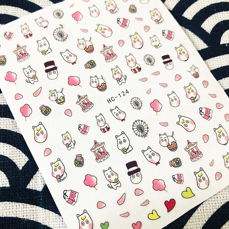 

HC-124 pink hippo красочные буквы стикеры 3d на ногти nail art decal шаблон diy nail tool Decoration